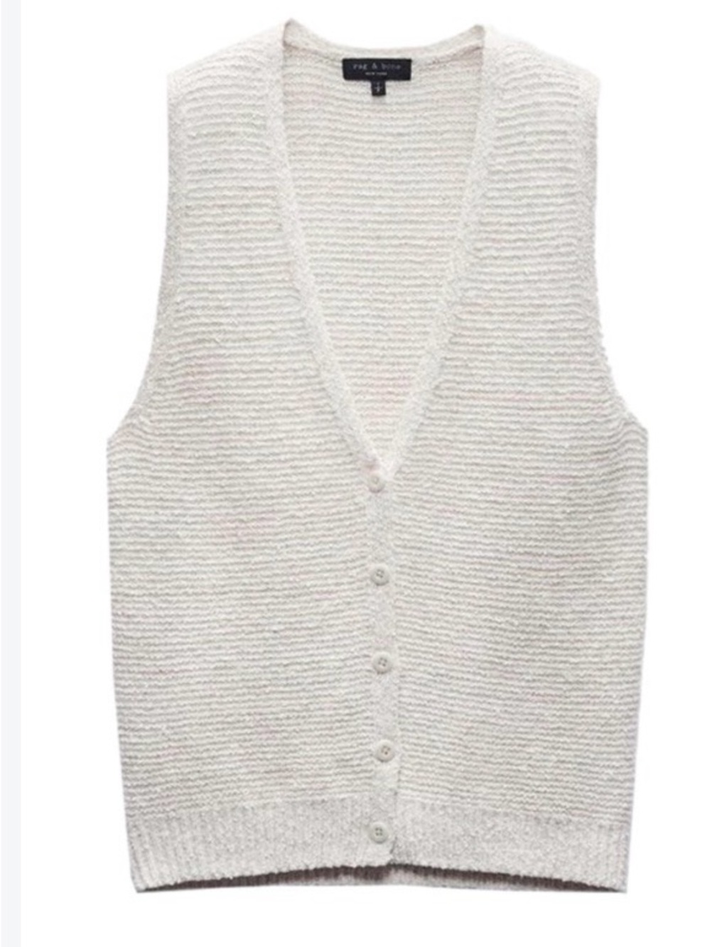 rag & bone Jackie Ivory V-Neck Button Front Sweater Vest